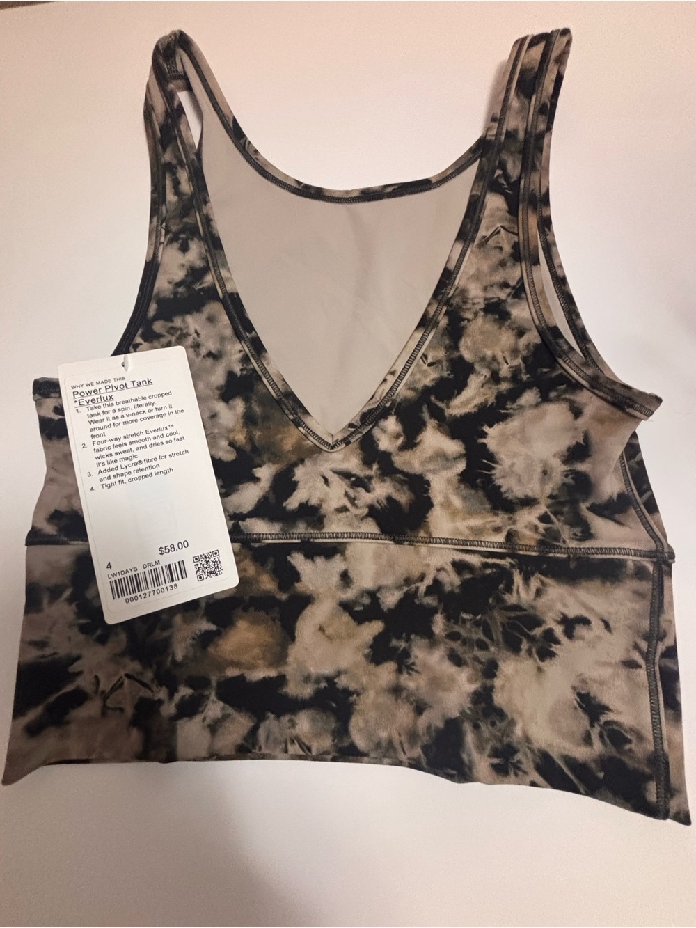Lululemon NWT Reversible Power Pivot Tank Everlux- Black & Tan